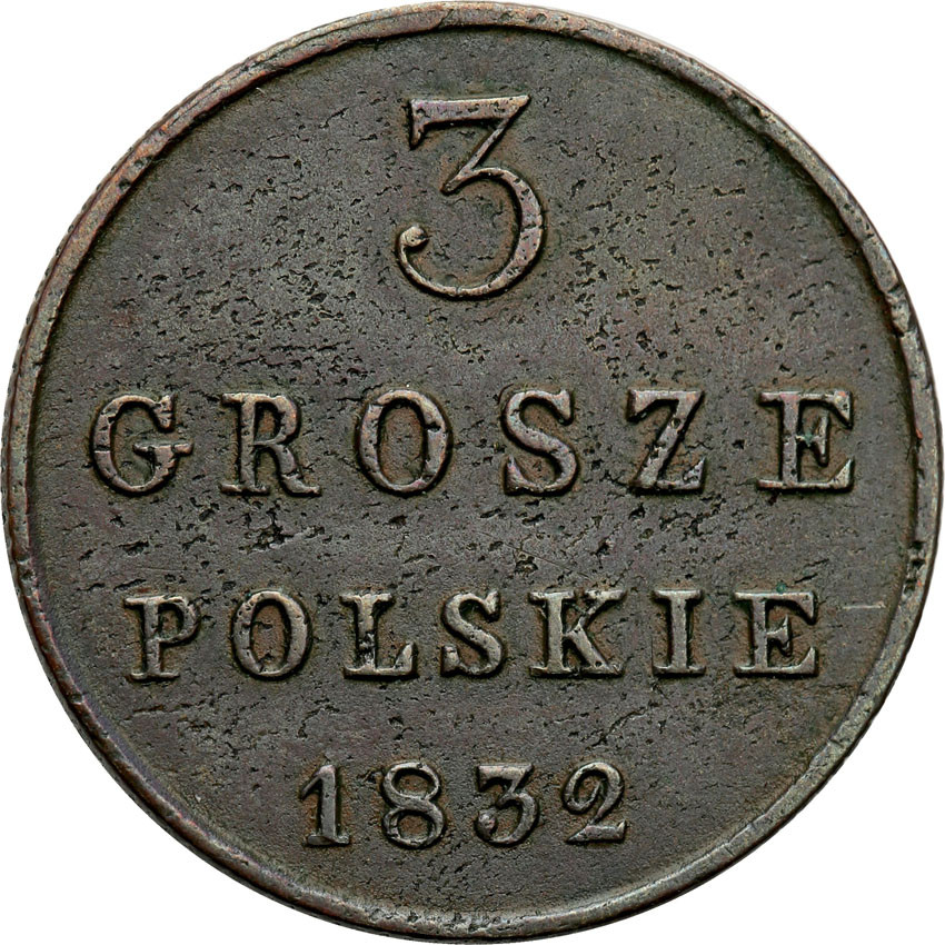 Polska XlX w./Rosja. 3 Grosze Polskie (Trojak) 1832, Warszawa